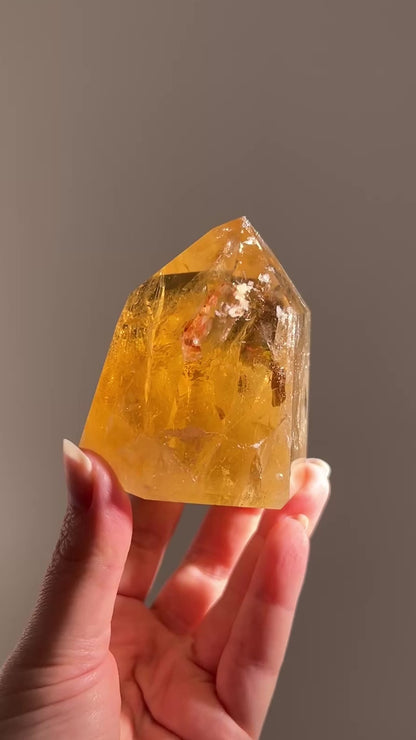 Natural Brazilian Citrine Tower | Honey Citrine Crystal Point