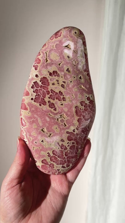 Rhodochrosite Freeform | Polished Rhodochrosite Crystal E