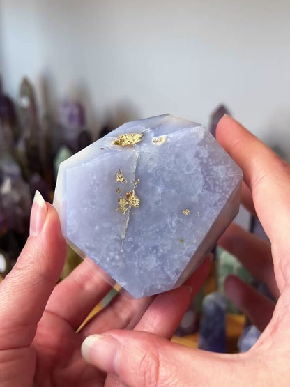 Blue Lace Agate + Quartz Freeform | Blue Lace Agate Crystal