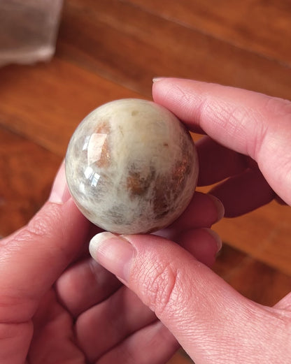 Sunstone & Moonstone Sphere | Flashy Blue Moonstone Crystal Sphere