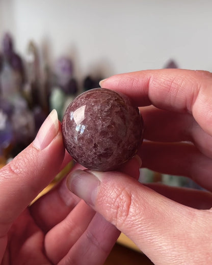 Tanzberry Quartz Crystal Sphere | Red Aventurine Sphere