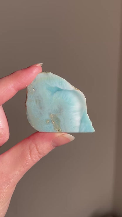 Larimar Slab | Polished Larimar Crystal Slice 1