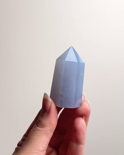 Blue Chalcedony Point | Chalcedony Crystal Tower