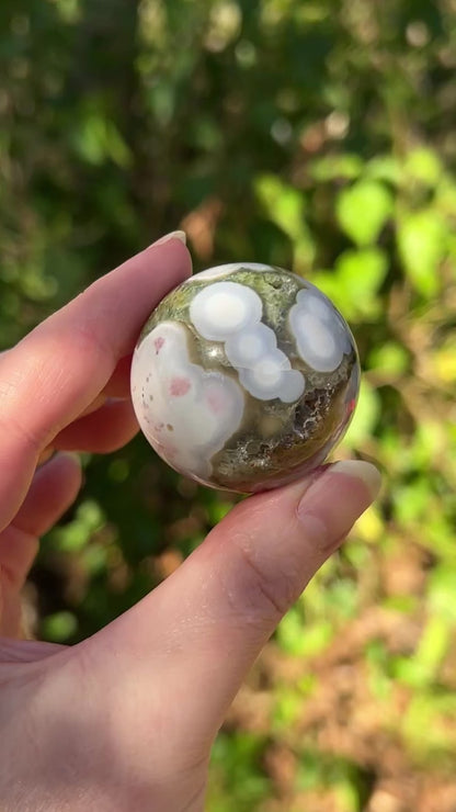 8th Vein Ocean Jasper Sphere | Orbicular Jasper Crystal Sphere