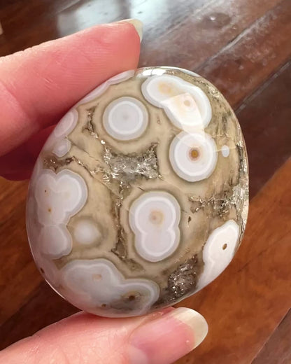 Old Stock Ocean Jasper Palm | Orbicular OJ Crystal Palmstone