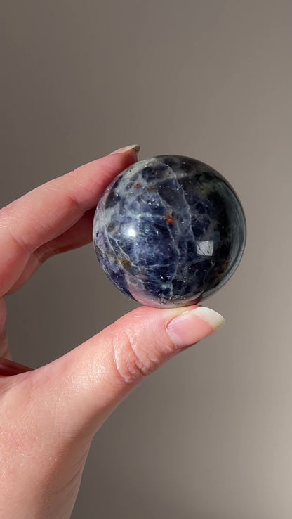 Blood Iolite Sphere | Sunstone Iolite Crystal Sphere