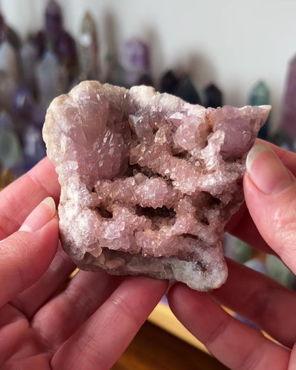 Pink Amethyst Cluster | Patagonia Pink Amethyst Natural Crystal Geode