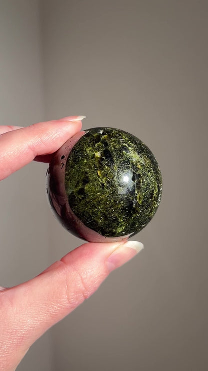 Rare Epidote Sphere | Green Epidote Crystal Sphere