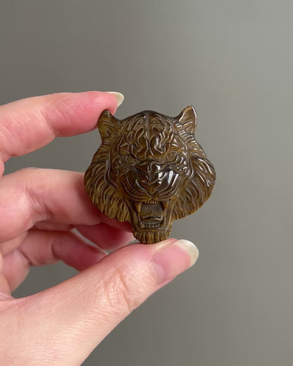 Tigers Eye Tiger Carving | Tiger Eye Crystal Carving