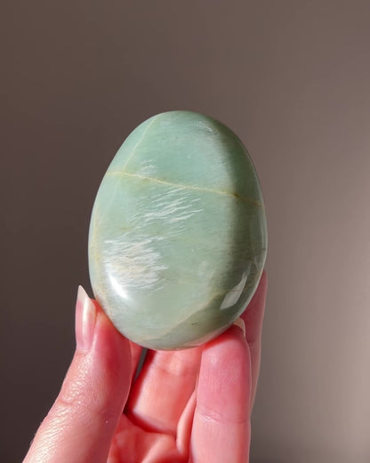 Garnierite Palm | Green Moonstone Crystal Palm Stone