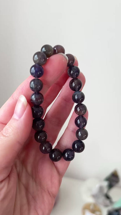 Bloodshot Iolite Bracelet | Gem Iolite Crystal Bracelet