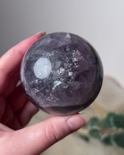 Mica Fluorite Sphere | Flashy Mica & Fluorite Crystal Sphere