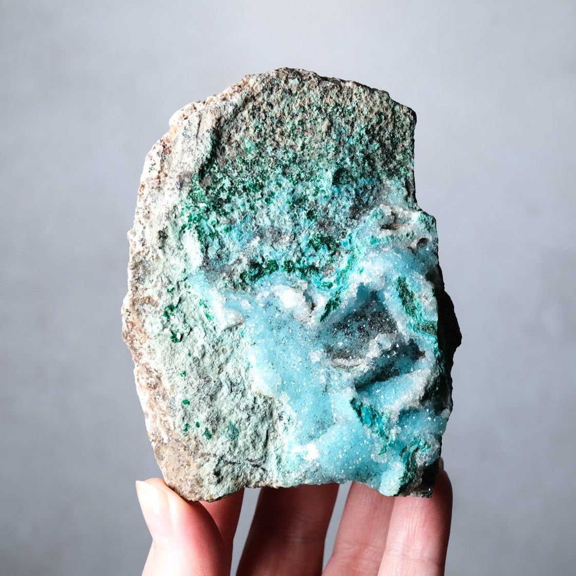 Druzy Chrysocolla Specimen | Chrysocolla with Malachite