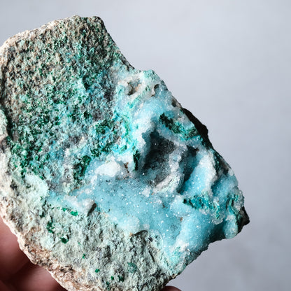 Druzy Chrysocolla Specimen | Chrysocolla with Malachite