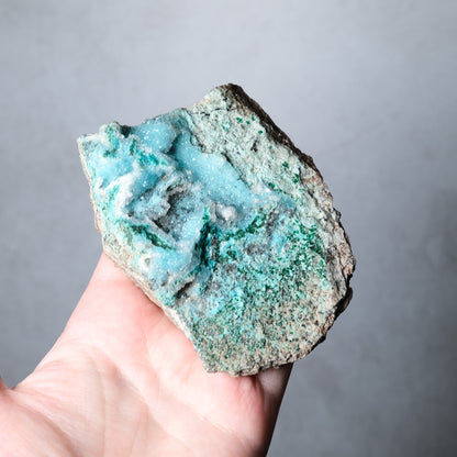 Druzy Chrysocolla Specimen | Chrysocolla with Malachite