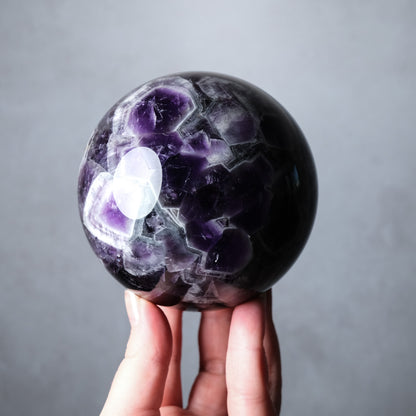 XL Dream Amethyst Sphere | Chevron Amethyst Crystal Sphere