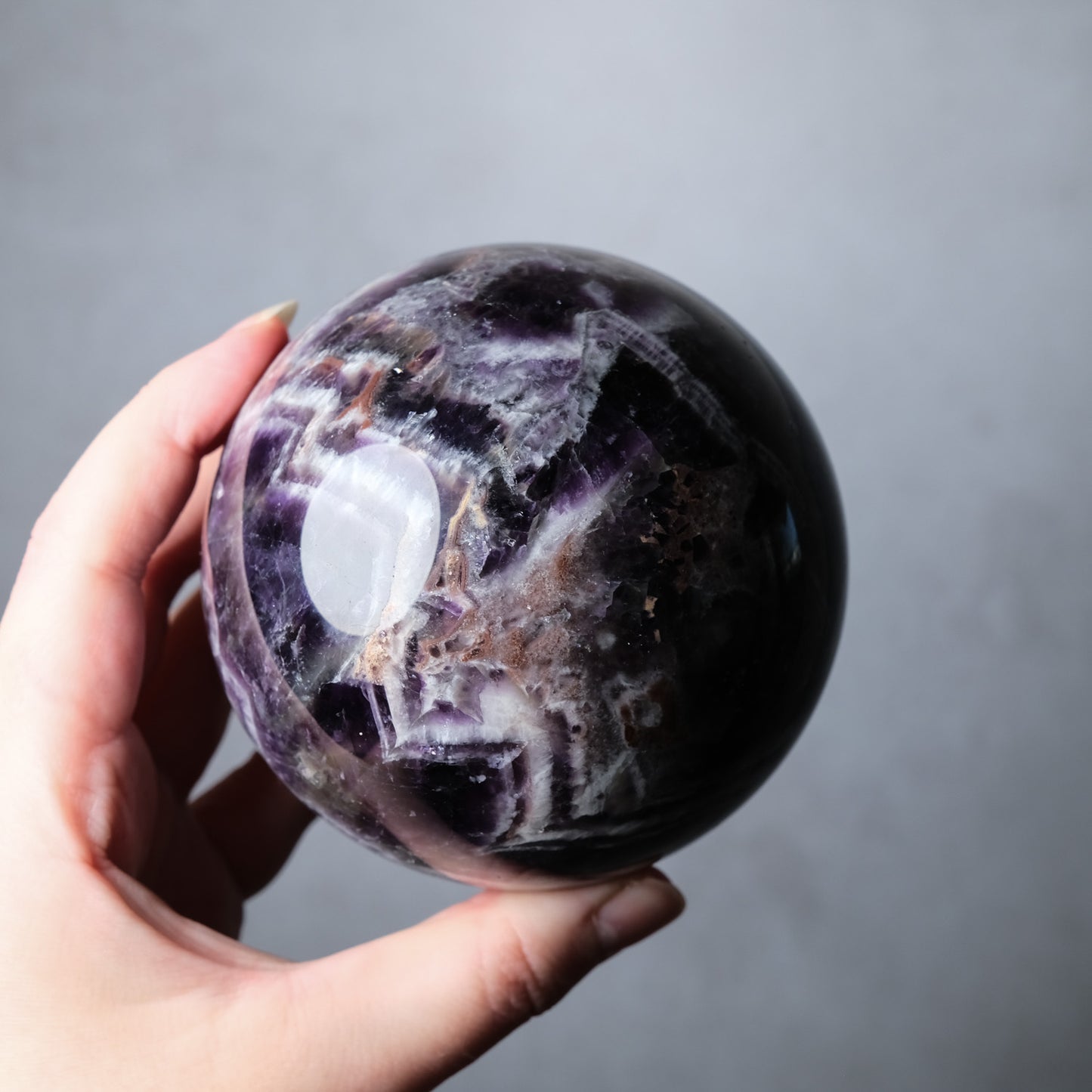 XL Dream Amethyst Sphere | Chevron Amethyst Crystal Sphere