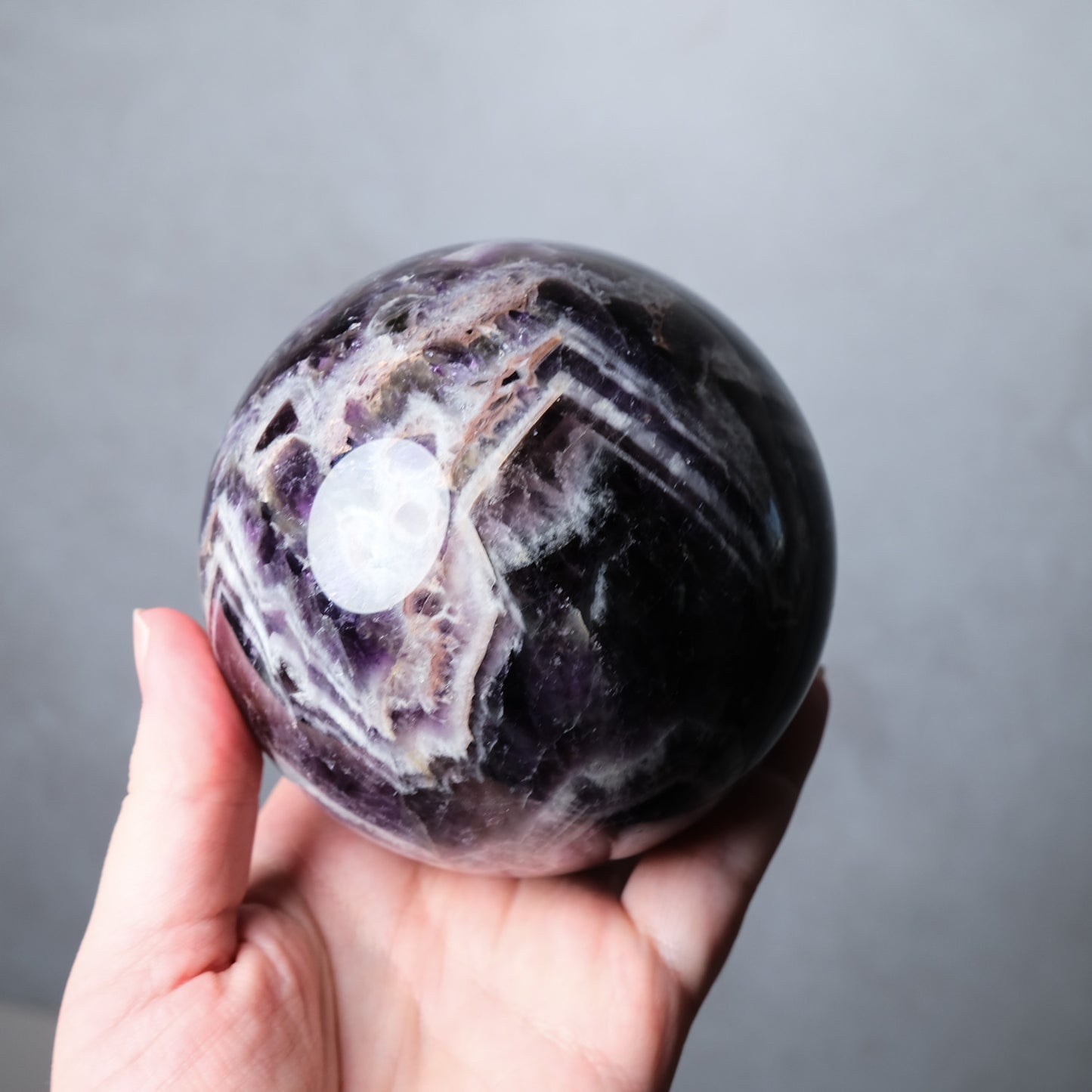 XL Dream Amethyst Sphere | Chevron Amethyst Crystal Sphere