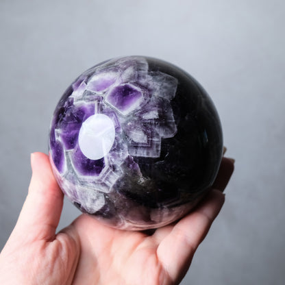 XL Dream Amethyst Sphere | Chevron Amethyst Crystal Sphere