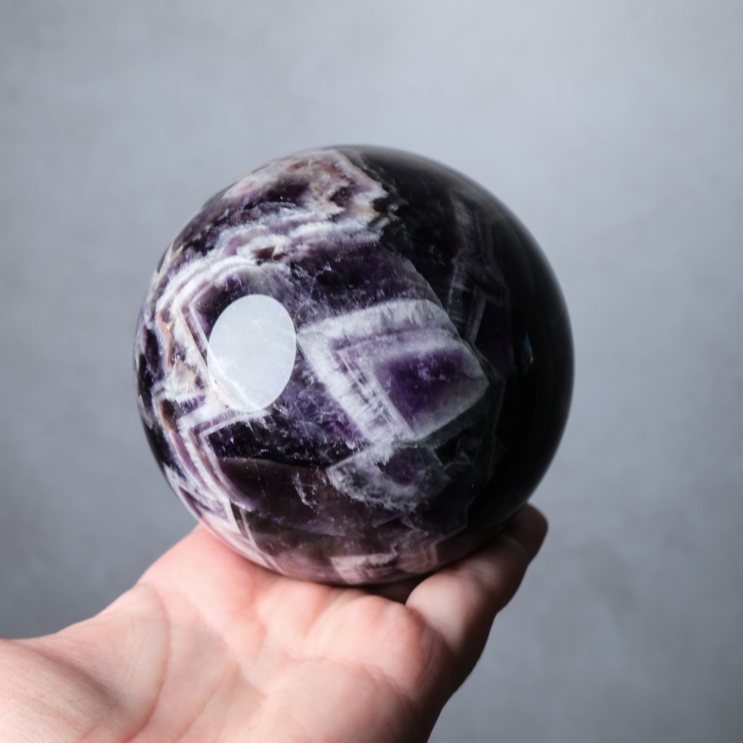 XL Dream Amethyst Sphere | Chevron Amethyst Crystal Sphere