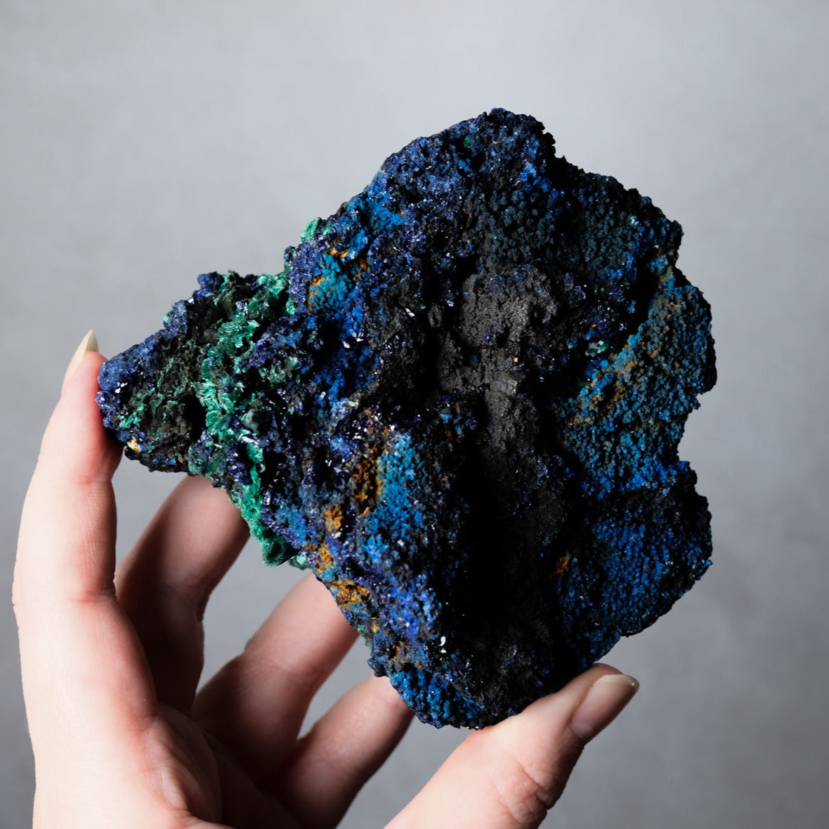 Raw Azurite Malachite Specimen | Fibrous Malachite Crystal