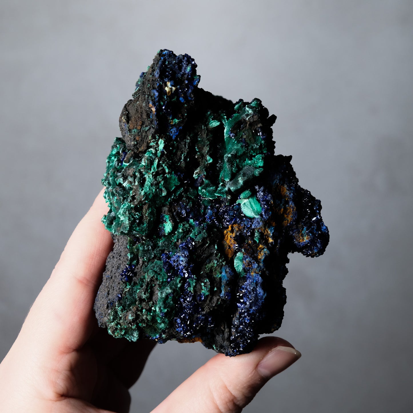 Raw Azurite Malachite Specimen | Fibrous Malachite Crystal