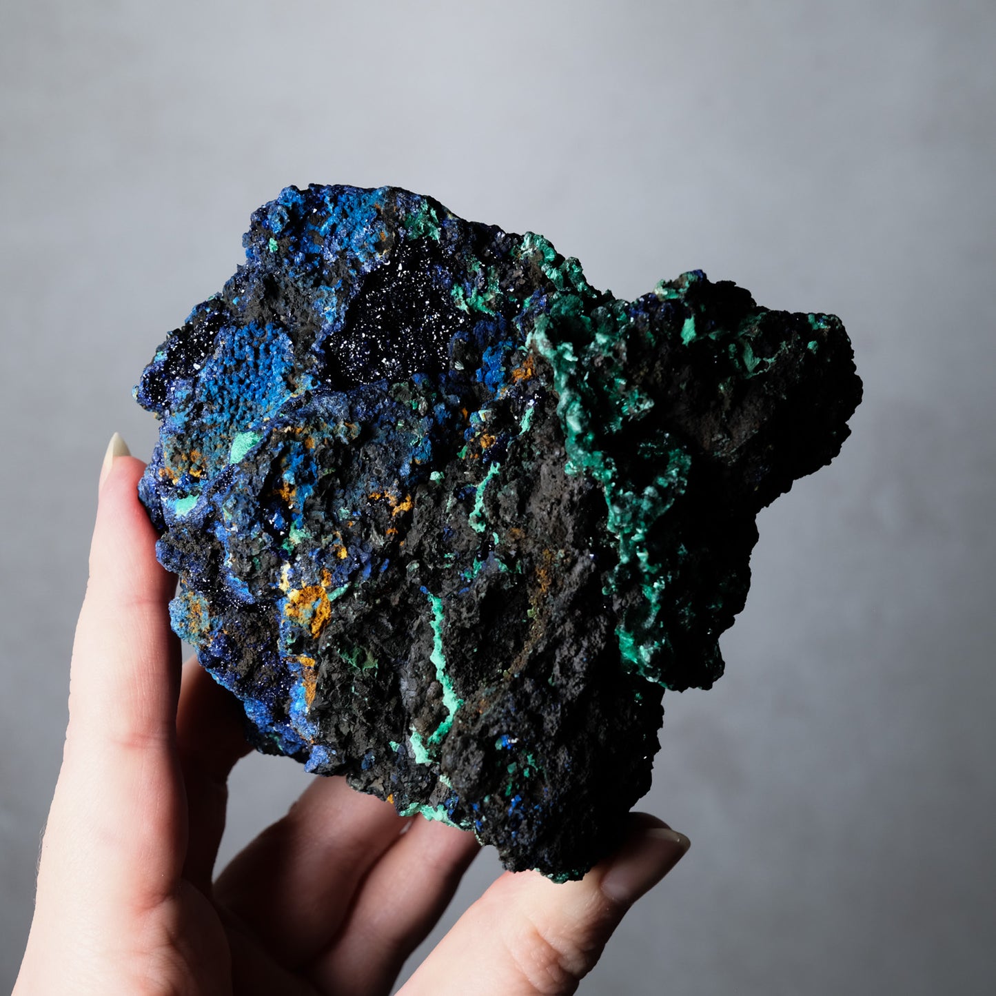 Raw Azurite Malachite Specimen | Fibrous Malachite Crystal