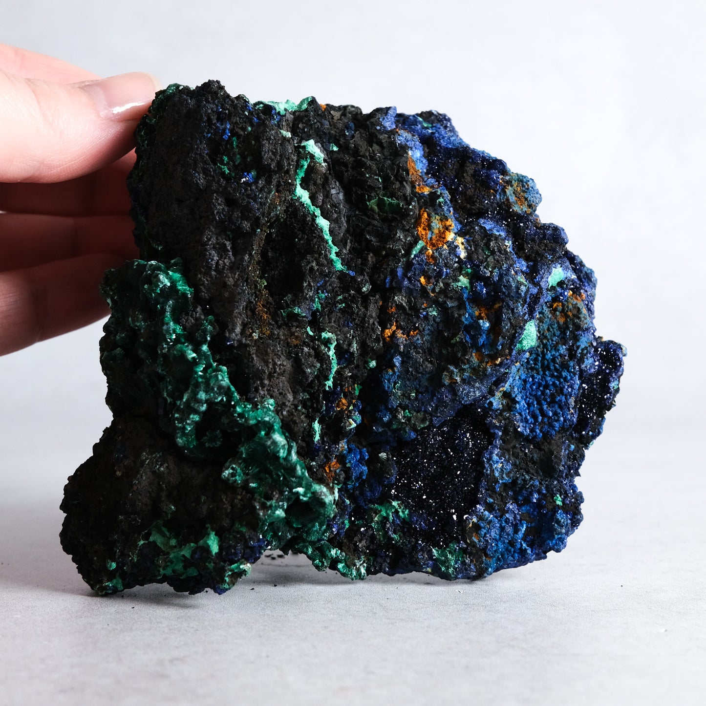 Raw Azurite Malachite Specimen | Fibrous Malachite Crystal