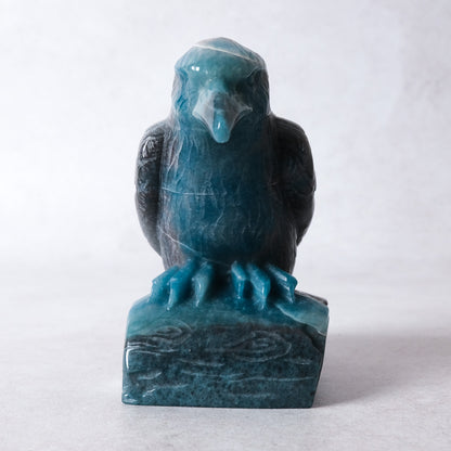 Trolleite Raven Carving | Crystal Crow Statue