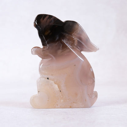 Agate Rabbit Carving | Druzy Agate