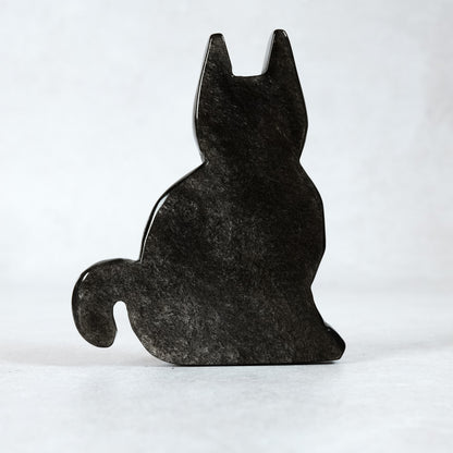 Gold Sheen Obsidian Cat Carving | Crystal Cat Figure