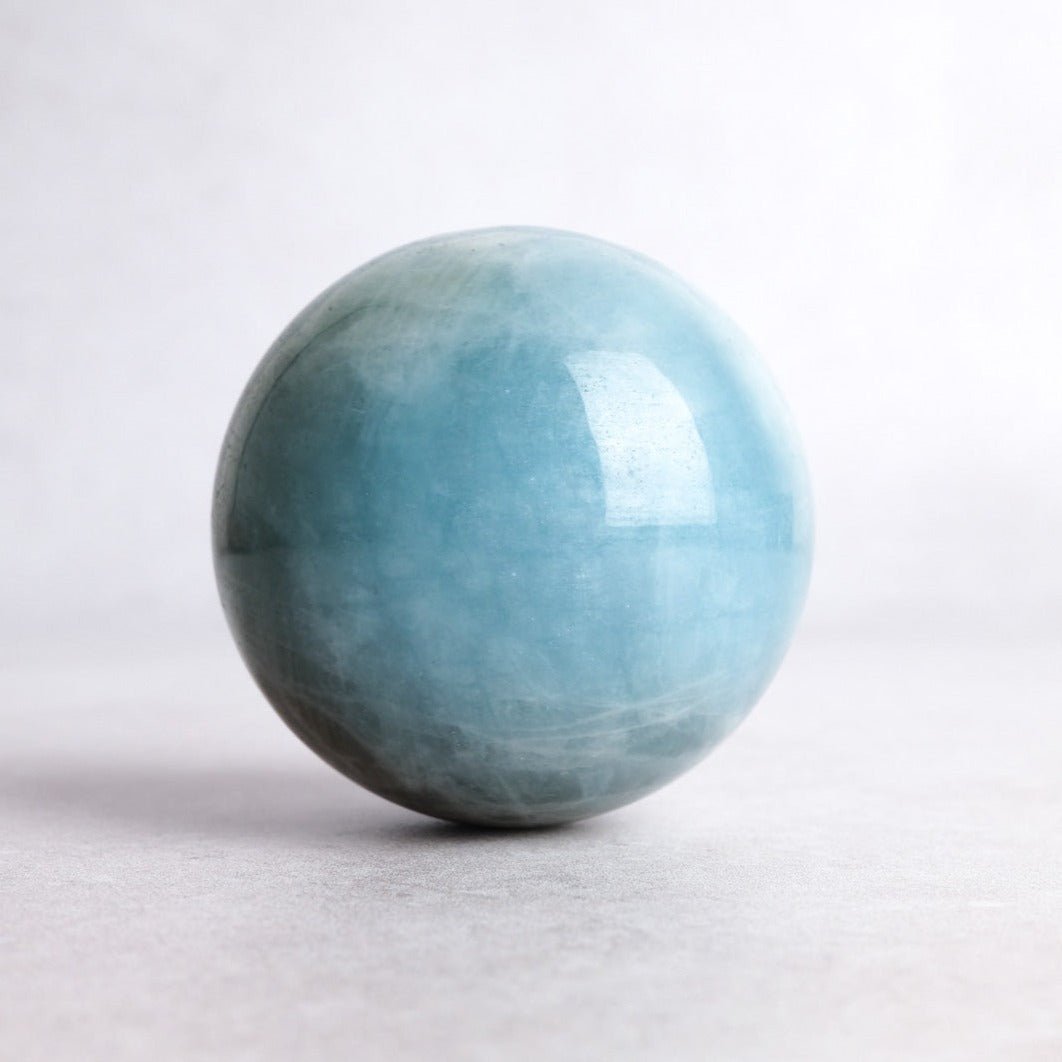 Large Aquamarine Crystal Sphere | Natural Blue Aquamarine Sphere