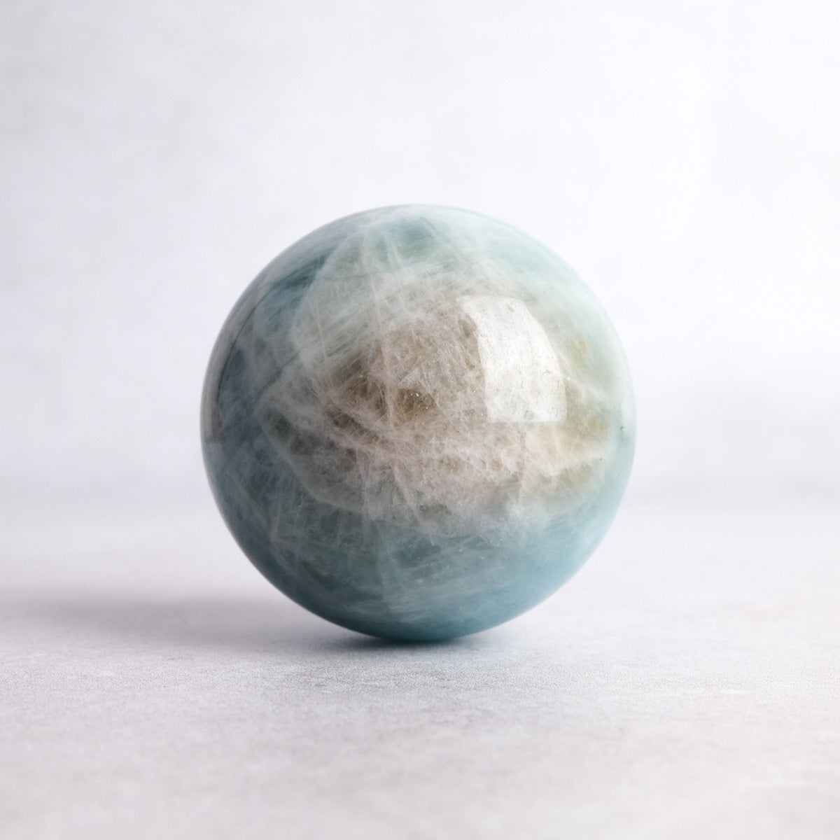 Large Aquamarine Crystal Sphere | Natural Blue Aquamarine Sphere