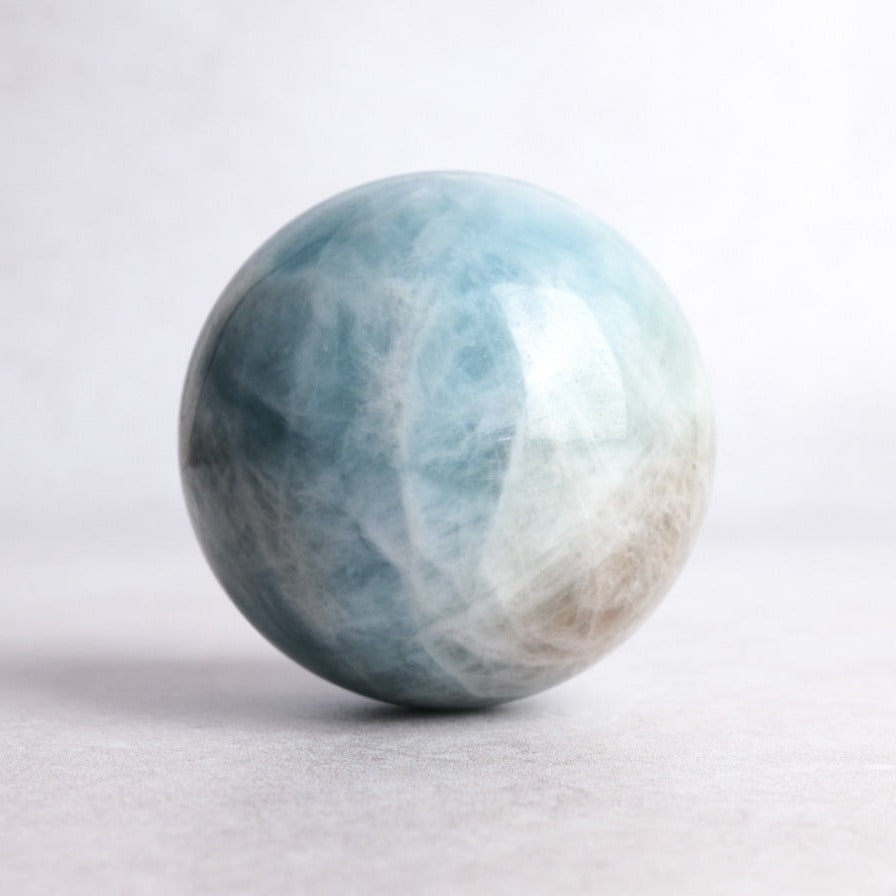 Large Aquamarine Crystal Sphere | Natural Blue Aquamarine Sphere