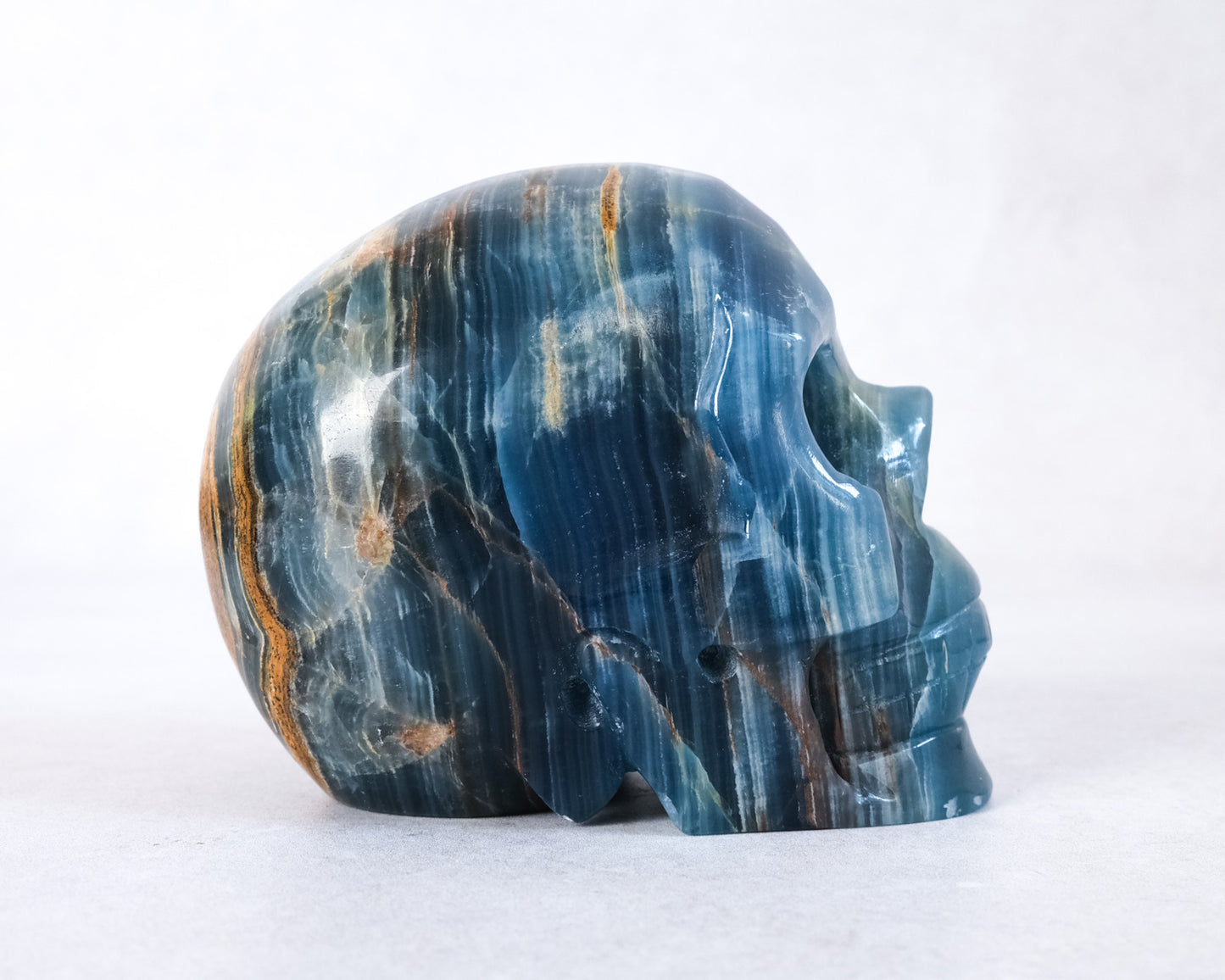 Lemurian Aquatine Calcite Crystal Skull