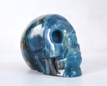 Lemurian Aquatine Calcite Crystal Skull