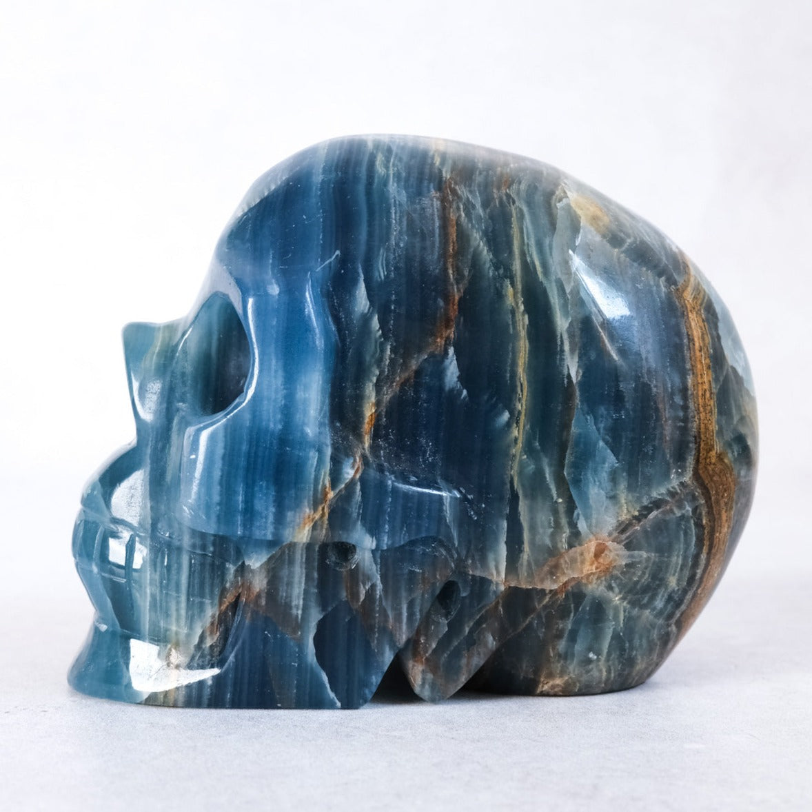 Lemurian Aquatine Calcite Crystal Skull