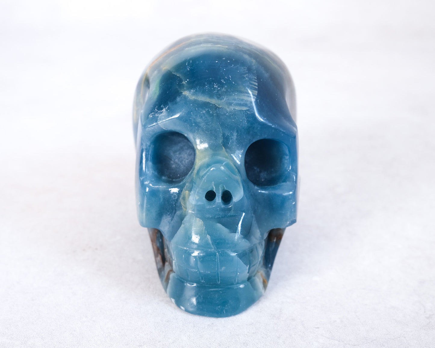 Lemurian Aquatine Calcite Crystal Skull