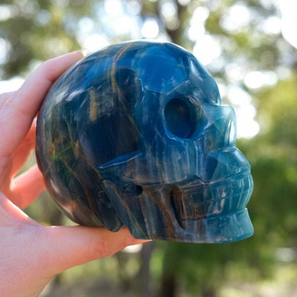 Lemurian Aquatine Calcite Crystal Skull