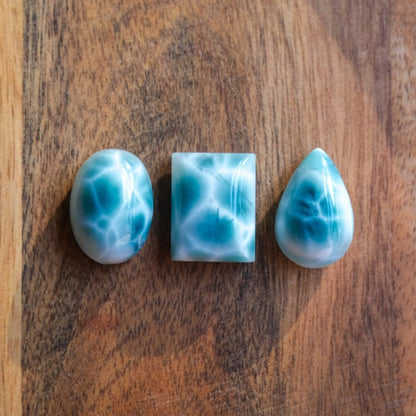 Amazing Quality Larimar Cabochons | Turtleback Larimar Crystal