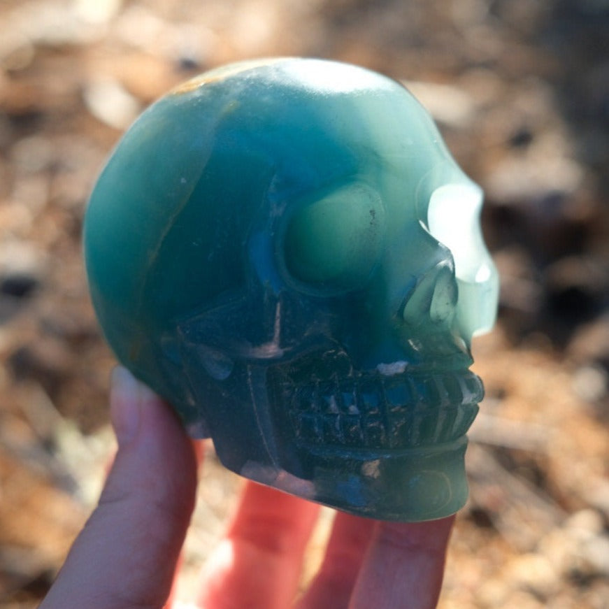 Lemurian Aquatine Calcite Crystal Skull