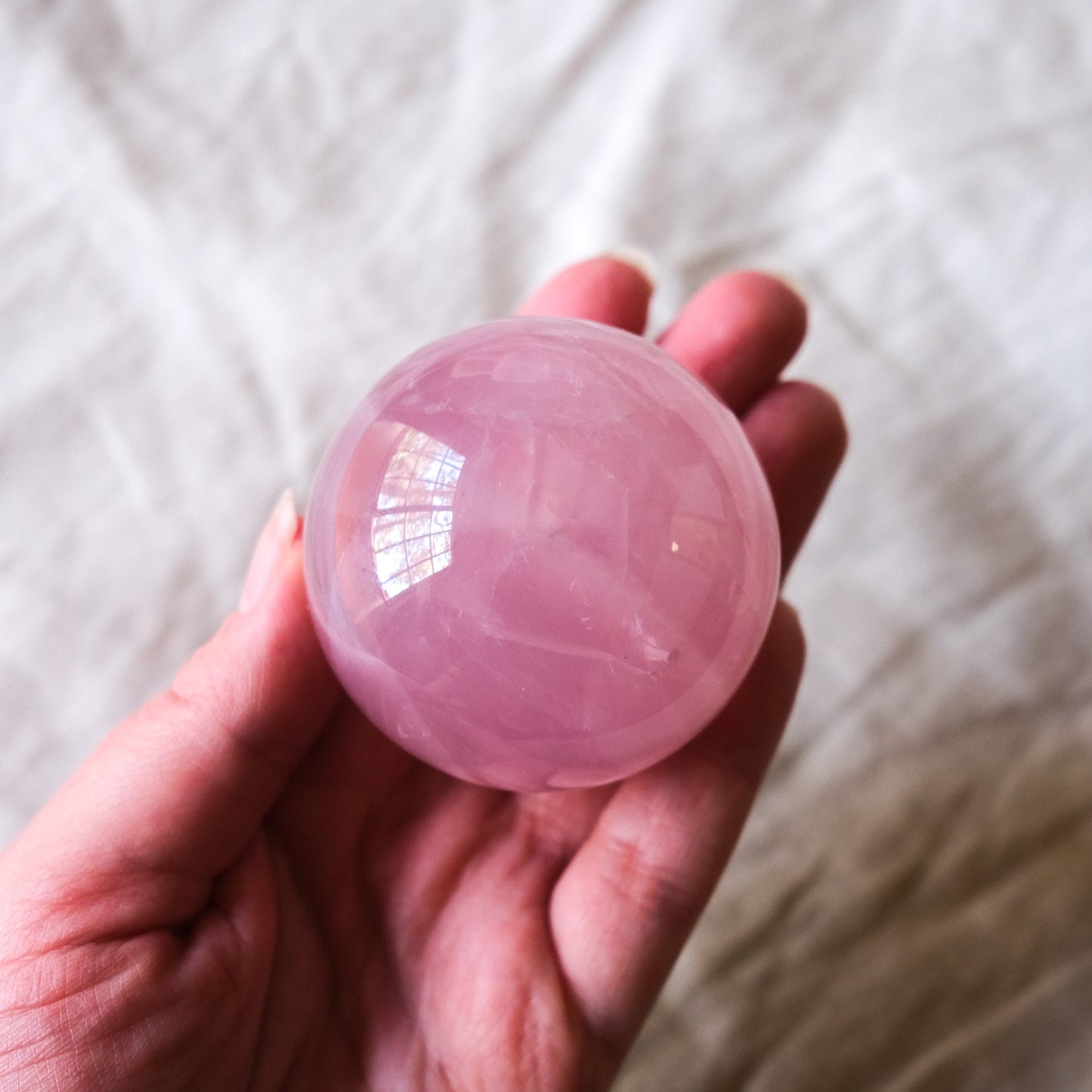 Star Rose Quartz Crystal Sphere
