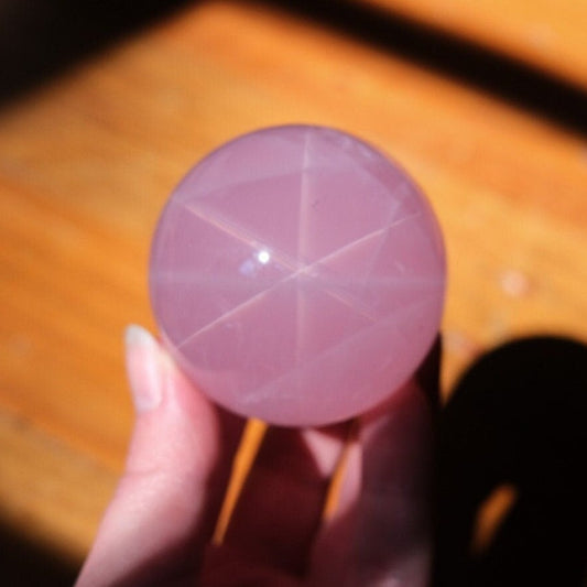 Star Rose Quartz Crystal Sphere