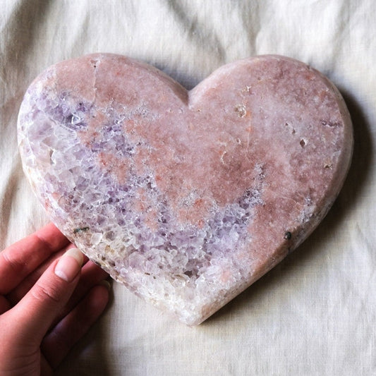 Pink Amethyst Crystal Heart | Statement Crystal Heart