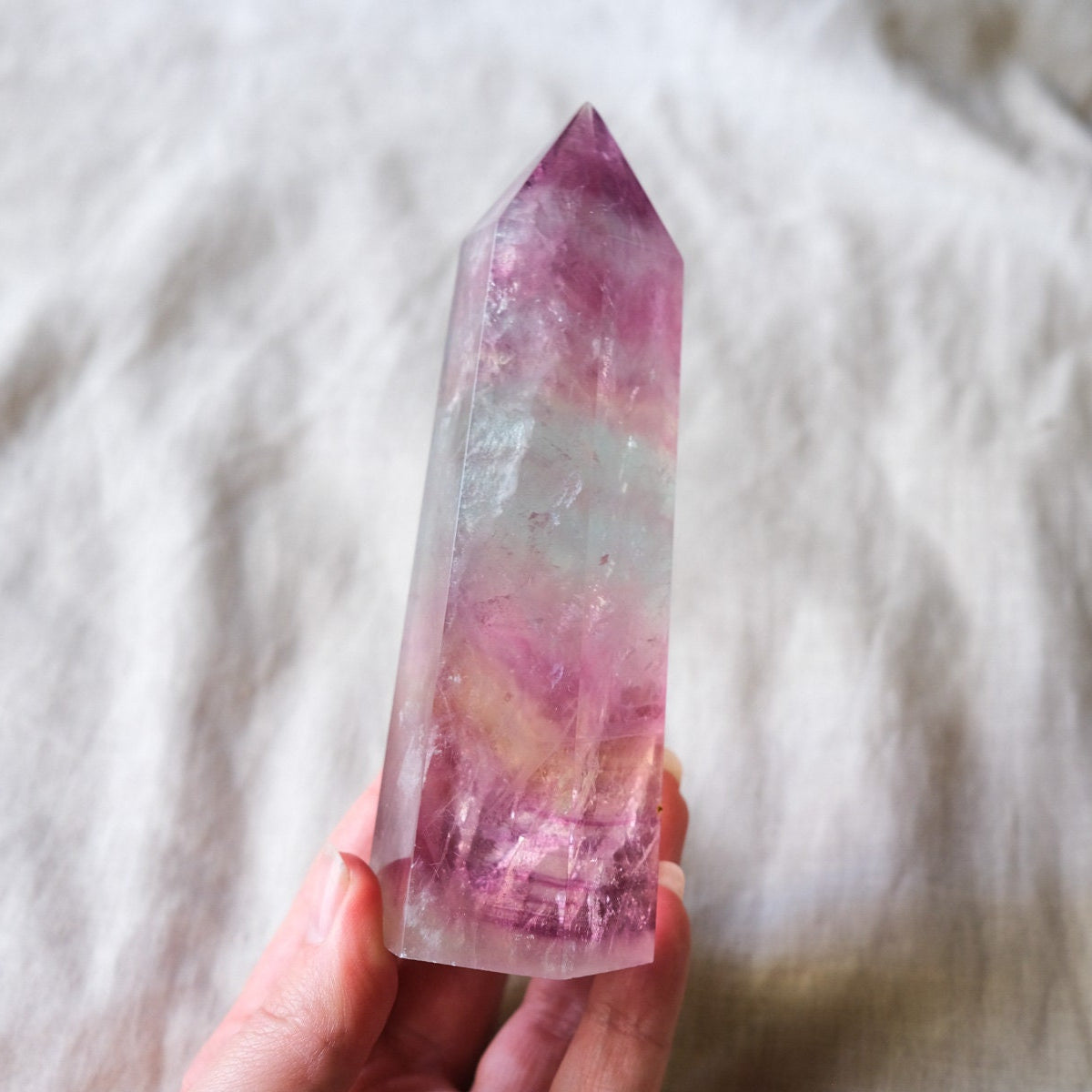 Fluorite Crystal Tower | Watermelon Fluorite