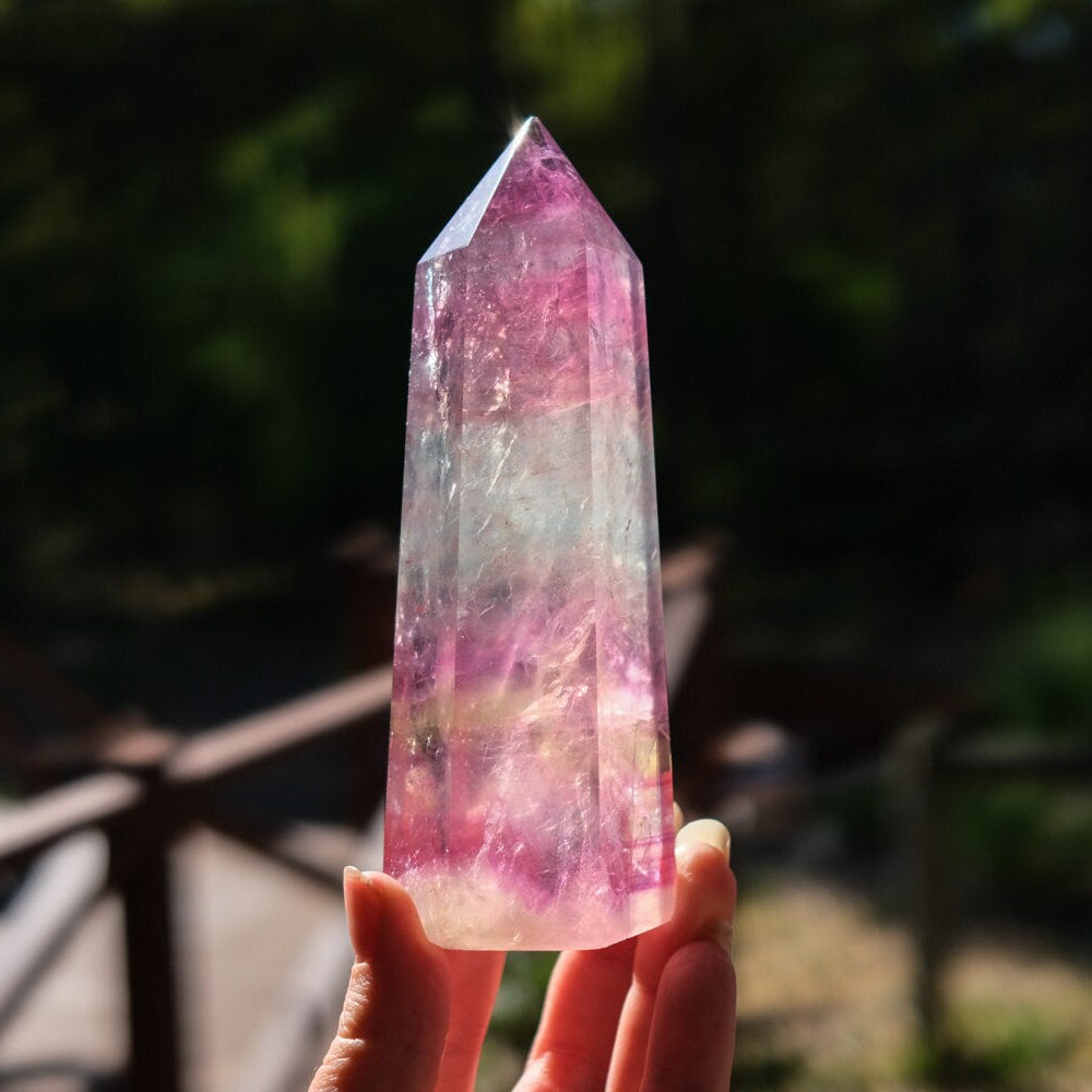 Fluorite Crystal Tower | Watermelon Fluorite