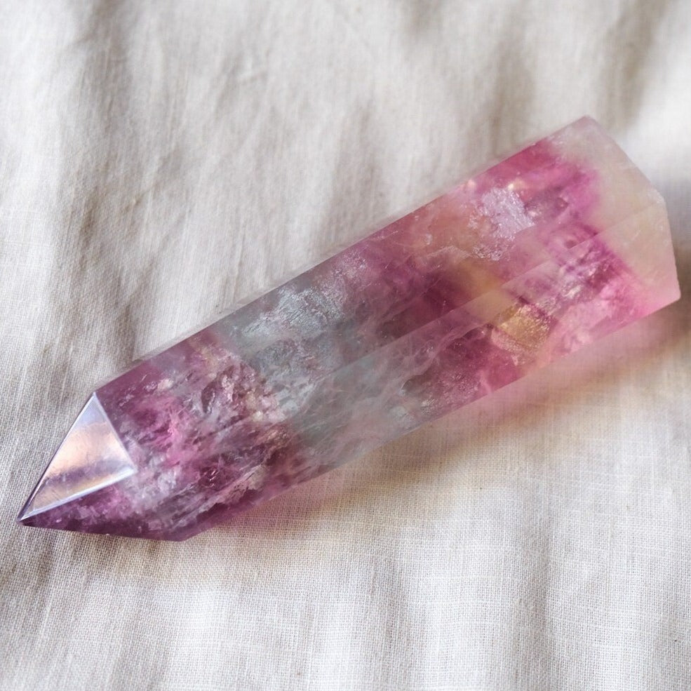 Fluorite Crystal Tower | Watermelon Fluorite