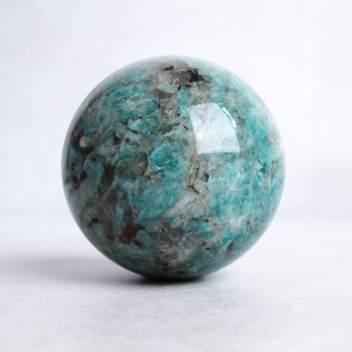 Amazonite & Smokey Quartz Crystal Sphere