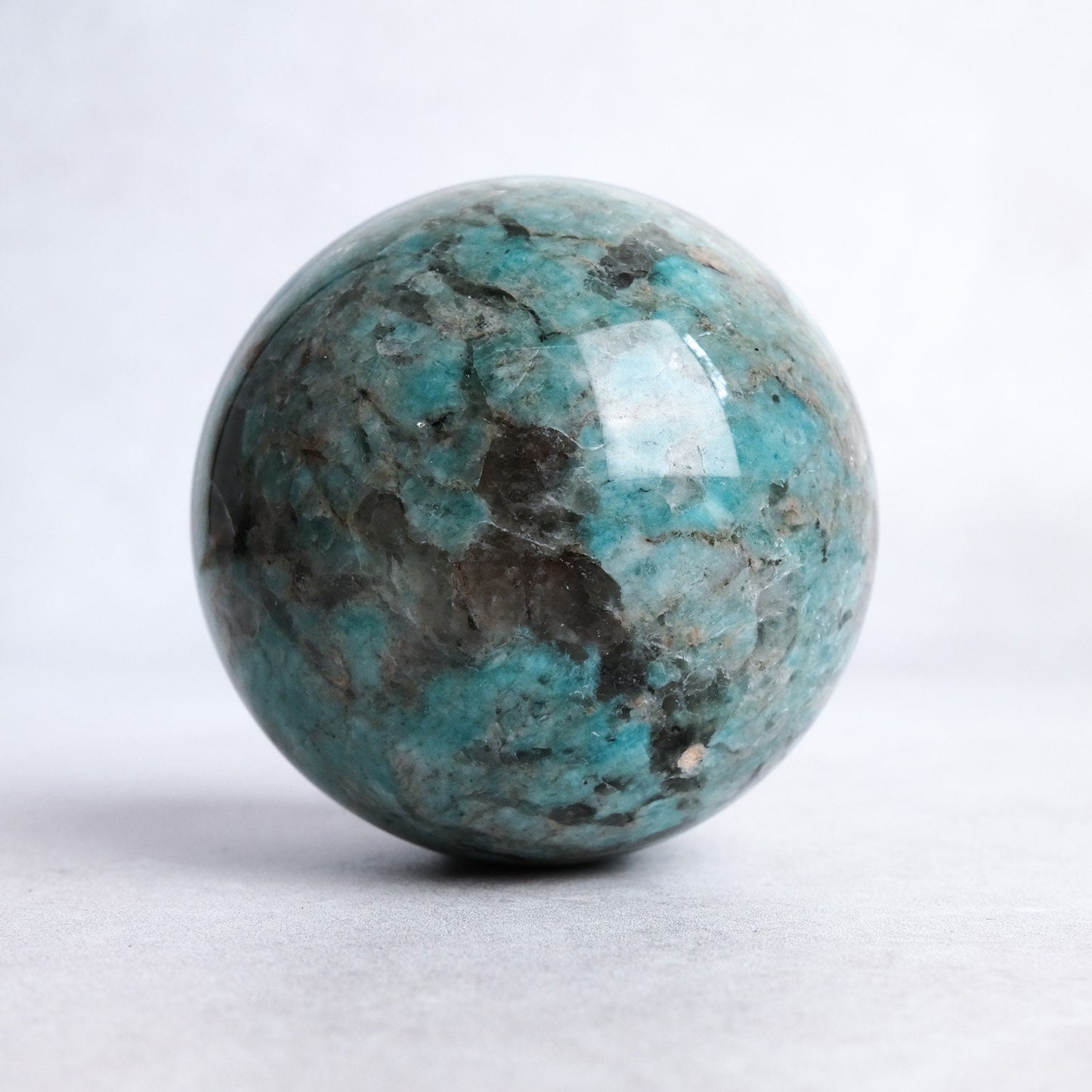 Amazonite & Smokey Quartz Crystal Sphere