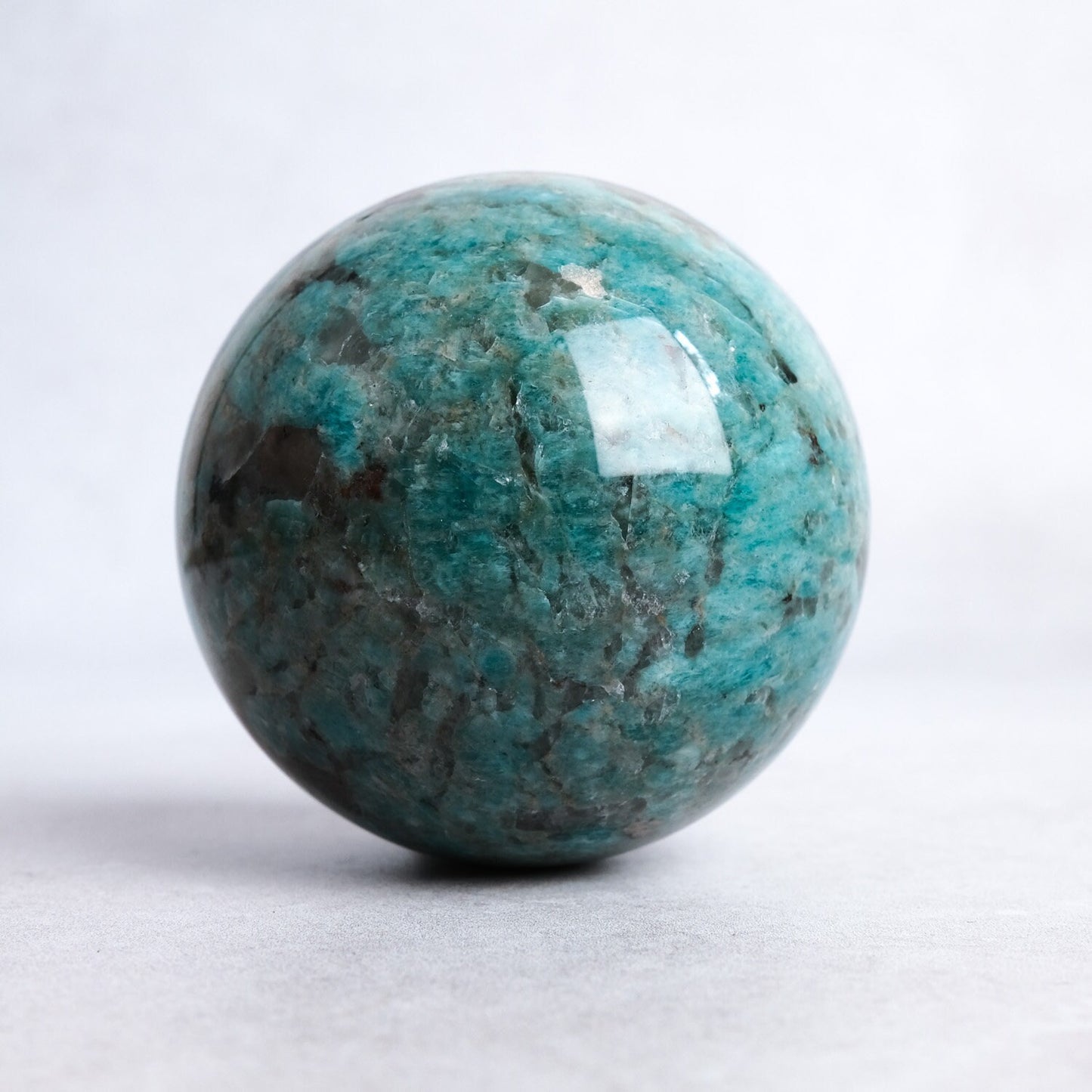 Amazonite & Smokey Quartz Crystal Sphere